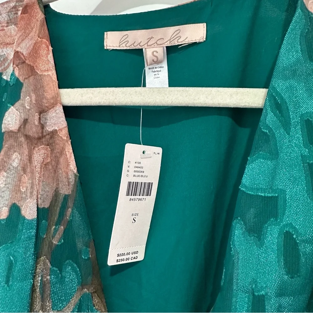 NWT Anthropologie Hutch Floral V-Neck Textured Wrap Maxi Dress - Picture 7 of 13